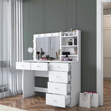 Lorvik Sminkbord 110x141,8x40 cm - Vit - Möbler - Bord & matgrupp - Sminkbord & toalettbord