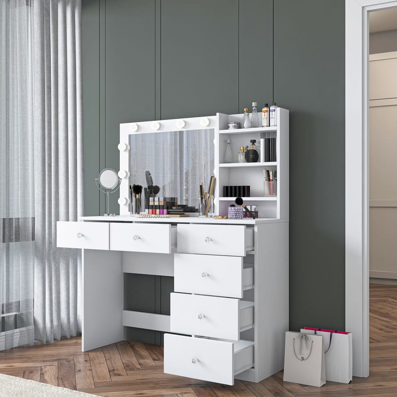 Lorvik Sminkbord 110x141,8x40 cm - Vit - Möbler - Bord & matgrupp - Sminkbord & toalettbord