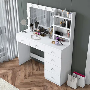 Lorvik Sminkbord 110x141,8x40 cm - Vit - Möbler - Bord & matgrupp - Sminkbord & toalettbord