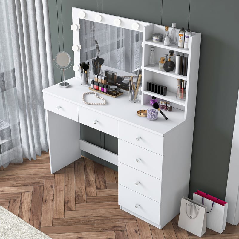 Lorvik Sminkbord 110x141,8x40 cm - Vit - Möbler - Bord & matgrupp - Sminkbord & toalettbord