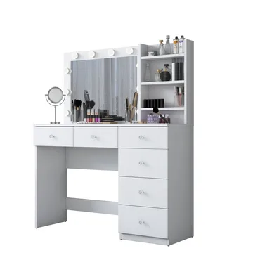 Lorvik Sminkbord 110x141,8x40 cm - Vit - Möbler - Bord & matgrupp - Sminkbord & toalettbord