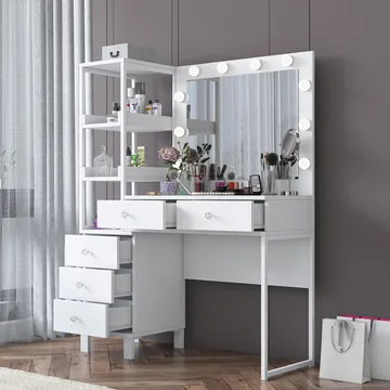 Lorvik Sminkbord 110x141,8x40 cm - Vit - Möbler - Bord & matgrupp - Sminkbord & toalettbord