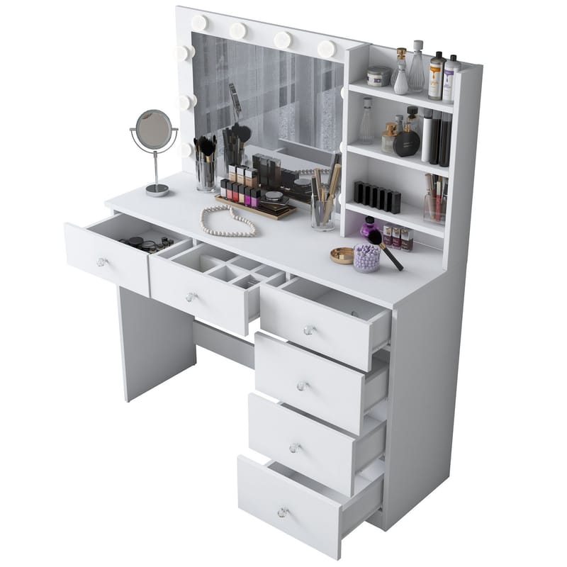 Lorvik Sminkbord 110x141,8x40 cm - Vit - Möbler - Bord & matgrupp - Sminkbord & toalettbord