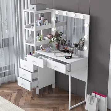 Lorvik Sminkbord 110x141,8x40 cm - Vit - Möbler - Bord & matgrupp - Sminkbord & toalettbord