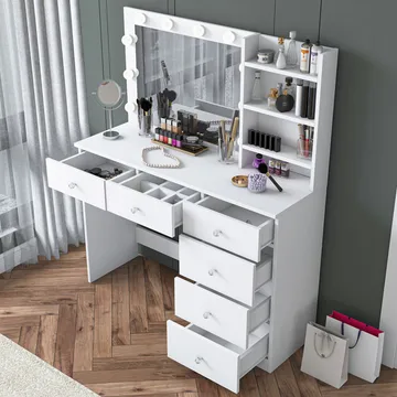 Lorvik Sminkbord 110x141,8x40 cm - Vit - Möbler - Bord & matgrupp - Sminkbord & toalettbord