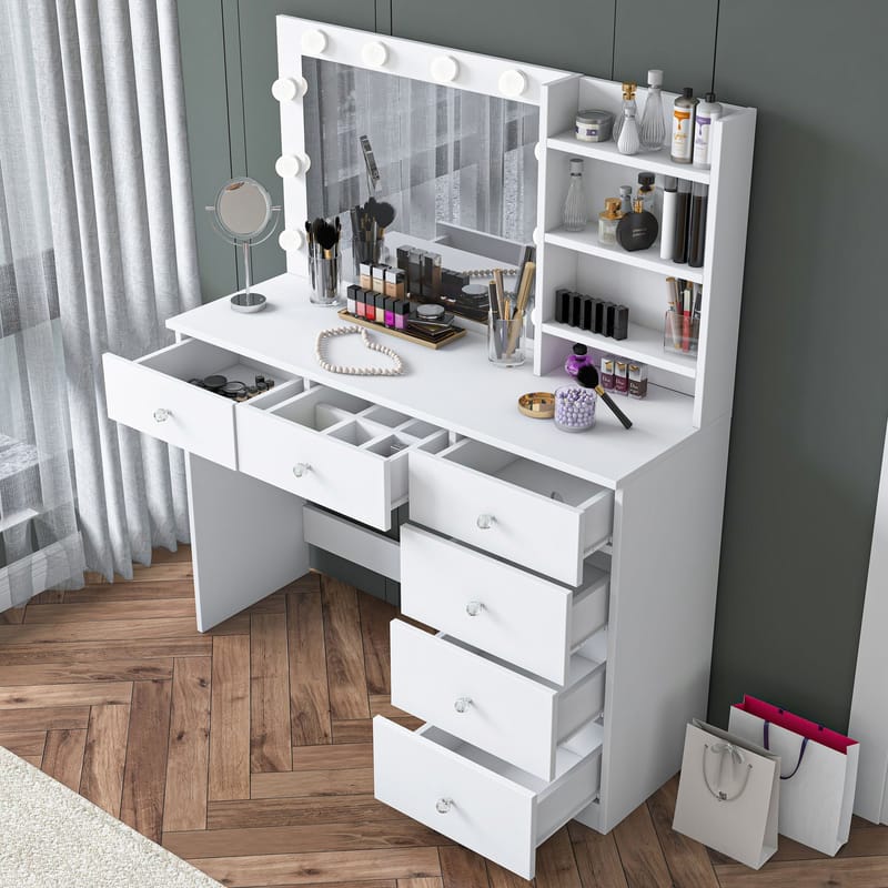 Lorvik Sminkbord 110x141,8x40 cm - Vit - Möbler - Bord & matgrupp - Sminkbord & toalettbord