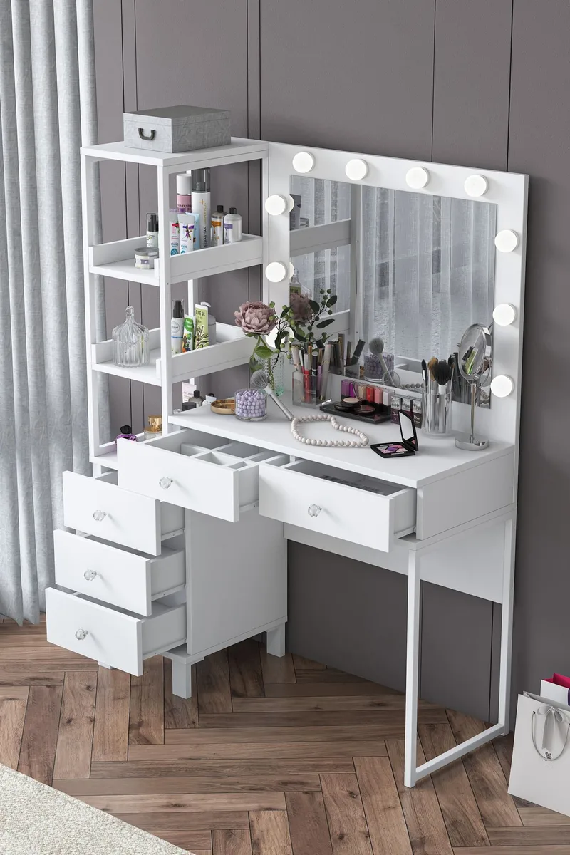 Lorvik Sminkbord 110x141,8x40 cm - Vit - Möbler - Bord & matgrupp - Sminkbord & toalettbord