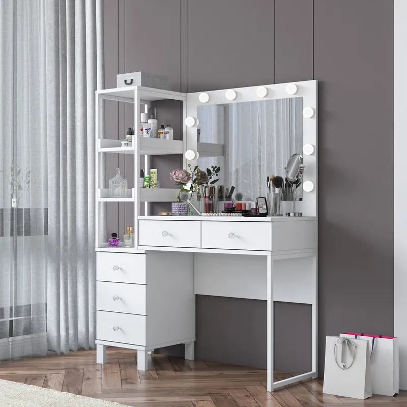 Lorvik Sminkbord 110x141,8x40 cm - Vit - Möbler - Bord & matgrupp - Sminkbord & toalettbord