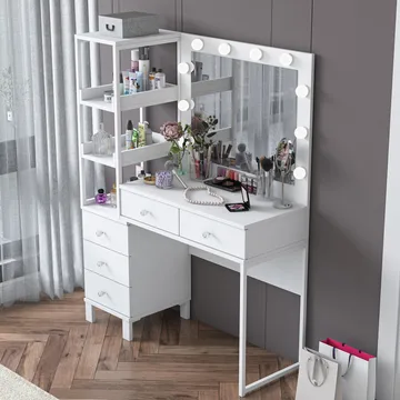 Lorvik Sminkbord 110x141,8x40 cm - Vit - Möbler - Bord & matgrupp - Sminkbord & toalettbord