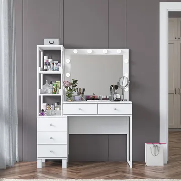Lorvik Sminkbord 110x141,8x40 cm - Vit - Möbler - Bord & matgrupp - Sminkbord & toalettbord