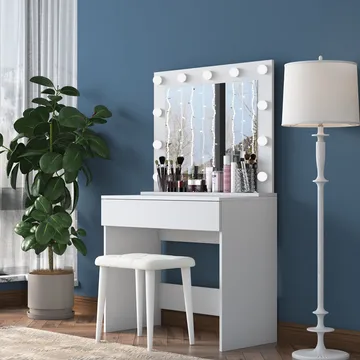 Matlerd Sminkbord 90x76,8x45 cm - Vit - Möbler - Bord & matgrupp - Sminkbord & toalettbord