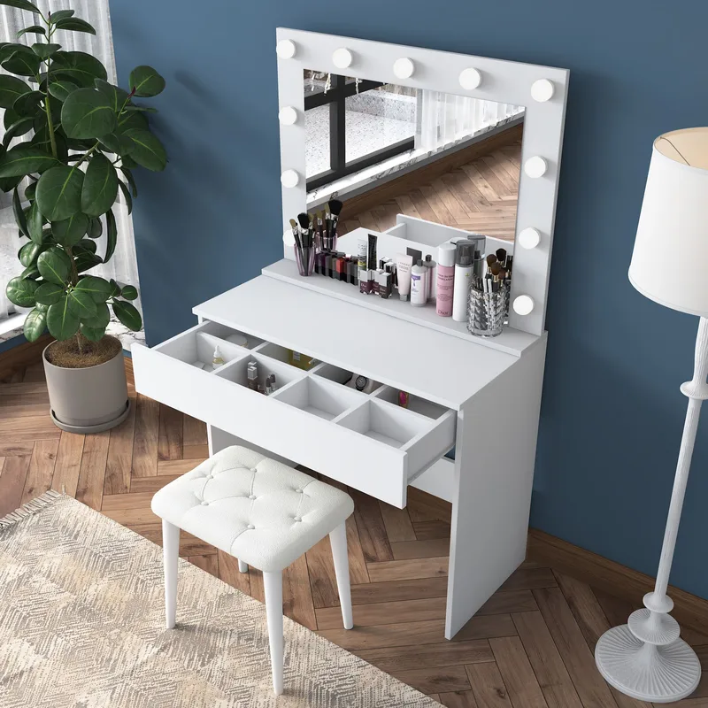Matlerd Sminkbord 90x76,8x45 cm - Vit - Möbler - Bord & matgrupp - Sminkbord & toalettbord