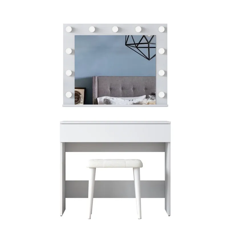 Matlerd Sminkbord 90x76,8x45 cm, Vit
