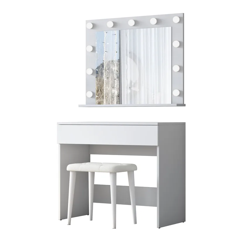 Matlerd Sminkbord 90x76,8x45 cm - Vit - Möbler - Bord & matgrupp - Sminkbord & toalettbord