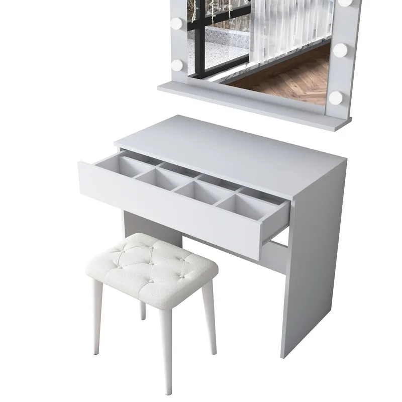 Matlerd Sminkbord 90x76,8x45 cm - Vit - Möbler - Bord & matgrupp - Sminkbord & toalettbord