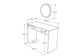 Naho Sminkbord 100 cm - Vit - Möbler - Bord & matgrupp - Sminkbord & toalettbord