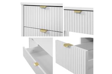 Novaj Sminkbord Med förvaring 55 cm djup 120 cm bred - Vit / Mässing Handtag - Möbler - Bord & matgrupp - Sminkbord & toalettbord