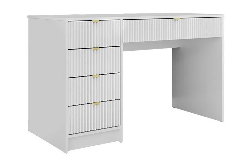 Novaj Sminkbord Med förvaring 55 cm djup 120 cm bred - Vit / Mässing Handtag - Möbler - Bord & matgrupp - Sminkbord & toalettbord