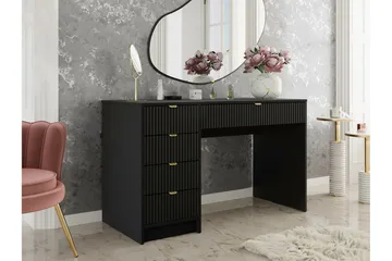 Novaj Sminkbord med lådor 120x55 cm - Svart / Mässing - Möbler - Bord & matgrupp - Sminkbord & toalettbord