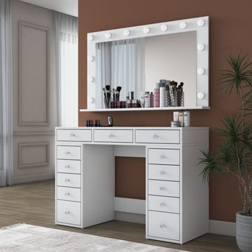 Pervik Sminkbord 120x81,6x44,5 cm - Vit, kallvit - Möbler - Bord & matgrupp - Sminkbord & toalettbord