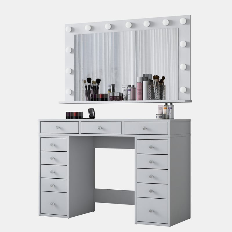 Pervik Sminkbord 120x81,6x44,5 cm - Vit, kallvit - Möbler - Bord & matgrupp - Sminkbord & toalettbord