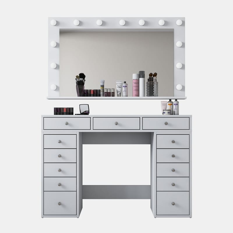 Pervik Sminkbord 120x81,6x44,5 cm - Vit, kallvit - Möbler - Bord & matgrupp - Sminkbord & toalettbord