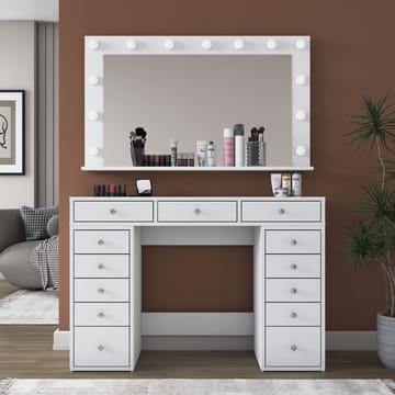 Pervik Sminkbord 120x81,6x44,5 cm - Vit, kallvit - Möbler - Bord & matgrupp - Sminkbord & toalettbord