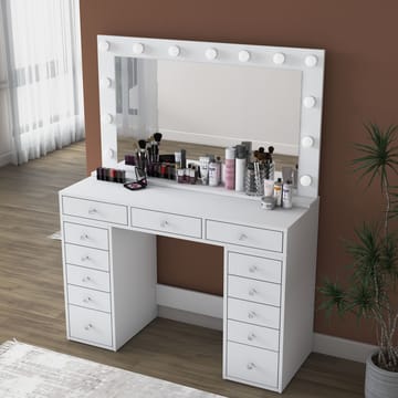 Pervik Sminkbord 120x81,6x44,5 cm - Vit, kallvit - Möbler - Bord & matgrupp - Sminkbord & toalettbord