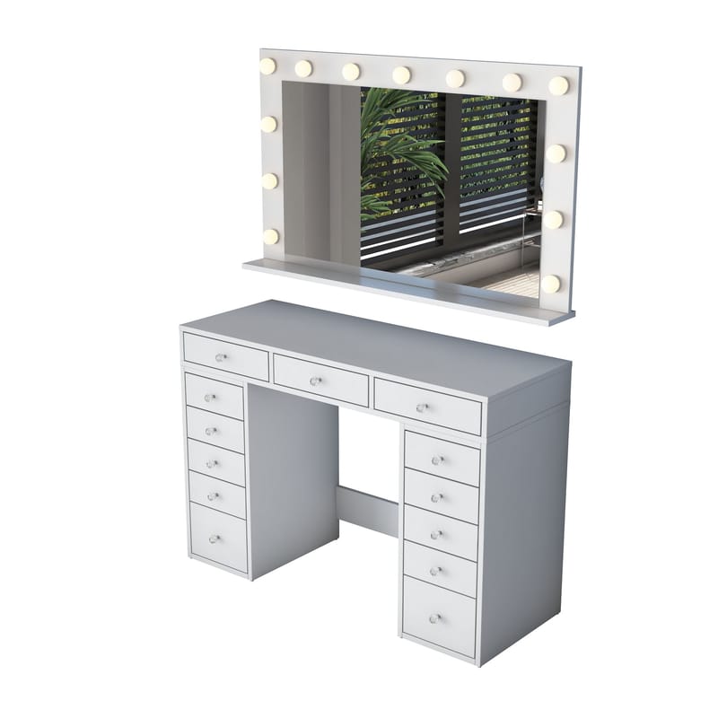 Pervik Sminkbord 120x81,6x44,5 cm - Vit, varmvit - Möbler - Bord & matgrupp - Sminkbord & toalettbord
