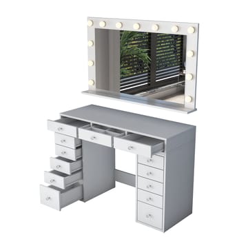Pervik Sminkbord 120x81,6x44,5 cm - Vit, varmvit - Möbler - Bord & matgrupp - Sminkbord & toalettbord