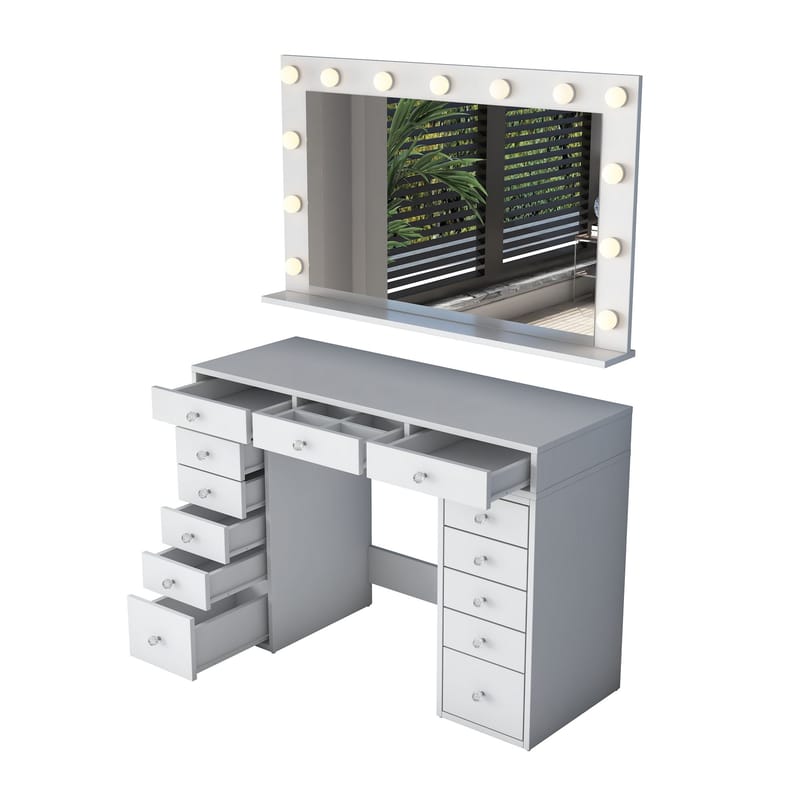 Pervik Sminkbord 120x81,6x44,5 cm - Vit, varmvit - Möbler - Bord & matgrupp - Sminkbord & toalettbord