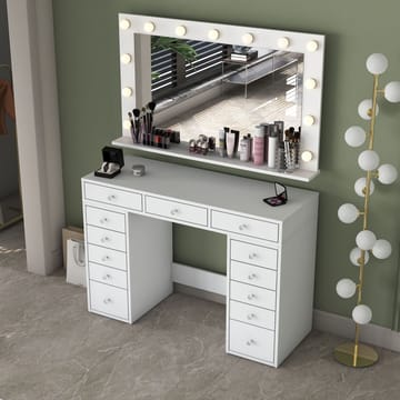 Pervik Sminkbord 120x81,6x44,5 cm - Vit, varmvit - Möbler - Bord & matgrupp - Sminkbord & toalettbord