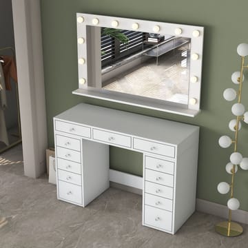 Pervik Sminkbord 120x81,6x44,5 cm - Vit, varmvit - Möbler - Bord & matgrupp - Sminkbord & toalettbord