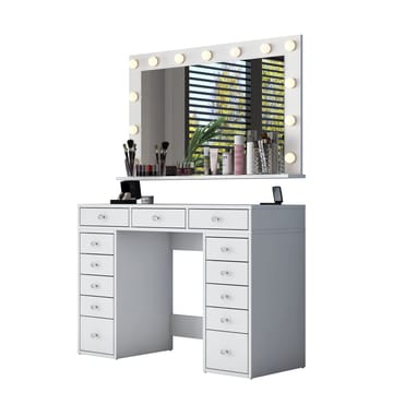 Pervik Sminkbord 120x81,6x44,5 cm - Vit, varmvit - Möbler - Bord & matgrupp - Sminkbord & toalettbord