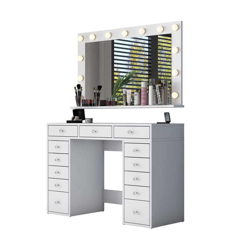 Pervik Sminkbord 120x81,6x44,5 cm - Vit, varmvit - Möbler - Bord & matgrupp - Sminkbord & toalettbord