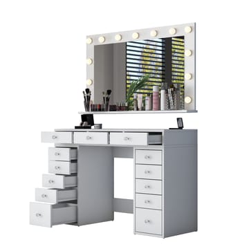 Pervik Sminkbord 120x81,6x44,5 cm - Vit, varmvit - Möbler - Bord & matgrupp - Sminkbord & toalettbord