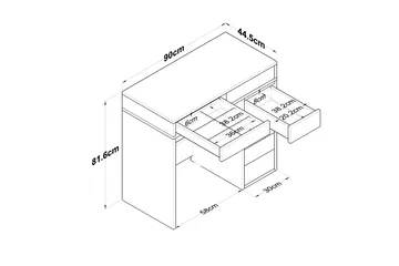 Ramender Sminkbord 90 cm - Vit - Möbler - Bord & matgrupp - Sminkbord & toalettbord