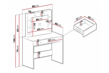 Scotsdale Sminkbord 80x40 cm - Cashmere - Möbler - Bord & matgrupp - Sminkbord & toalettbord