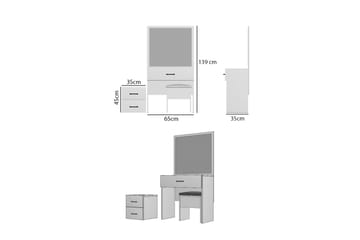 Sminkbord 93x139 cm - Vit - Möbler - Bord & matgrupp - Sminkbord & toalettbord