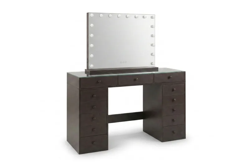 Sminkbord Basic Home Glow 120 cm med Glow Sminkspegel 80 cm Brun - Möbler - Bord & matgrupp - Sminkbord & toalettbord - Sminkbord med spegel