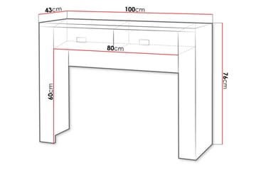 Sminkbord Cezar 100x43x76 cm - Beige/Grå - Möbler - Bord & matgrupp - Sminkbord & toalettbord