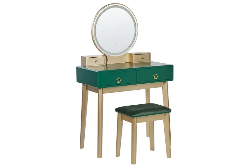 Sminkbord Fedry Grön, guld - Grön, guld - Möbler - Bord & matgrupp - Sminkbord & toalettbord