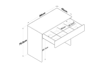 Sminkbord Junji 90x76,8 cm Vit - Hanah Home - Möbler - Bord & matgrupp - Sminkbord & toalettbord