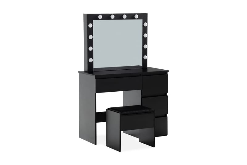 Sminkbord Lycke 140 cm med LED Belysning - Svart - Möbler - Bord & matgrupp - Sminkbord & toalettbord
