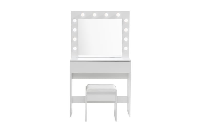 Sminkbord Lycke 80 cm med LED-Belysning - Vit - Sminkbord med lampor - Sminkbord & toalettbord