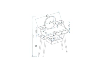 Sminkbord Mamt 90 cm - Vit - Möbler - Bord & matgrupp - Sminkbord & toalettbord