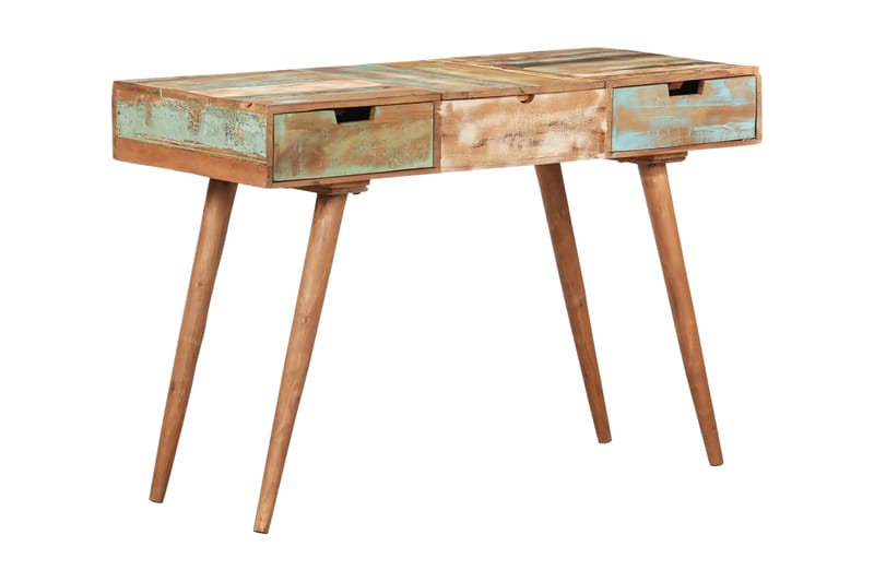 Sminkbord med spegel 112x45x76 cm massivt återvunnet trä - Brun - Sminkbord & toalettbord