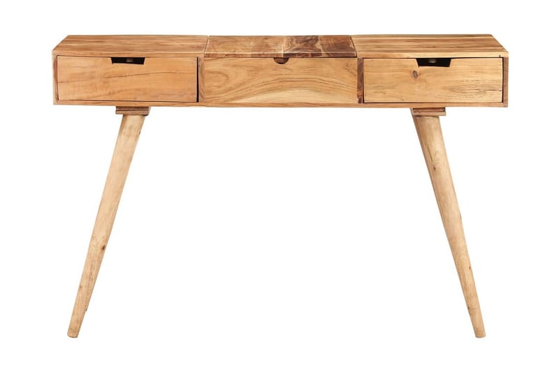 Sminkbord med spegel 112x45x76 cm massivt mangoträ - Brun - Sminkbord & toalettbord