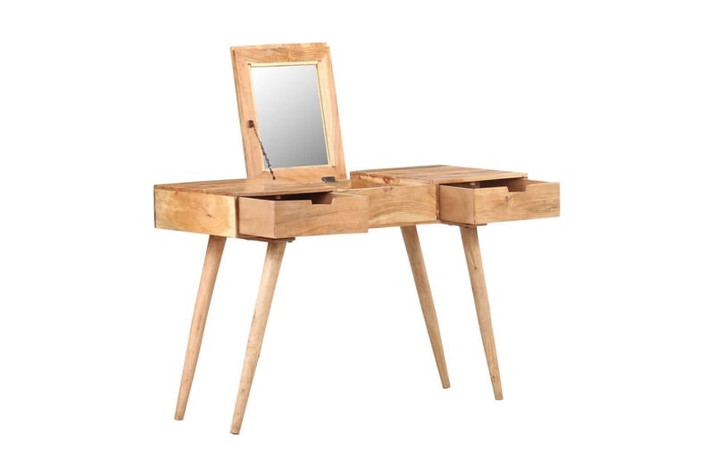 Sminkbord med spegel 112x45x76 cm massivt mangoträ - Brun - Sminkbord & toalettbord