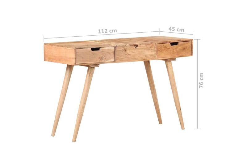 Sminkbord med spegel 112x45x76 cm massivt mangoträ - Brun - Sminkbord & toalettbord